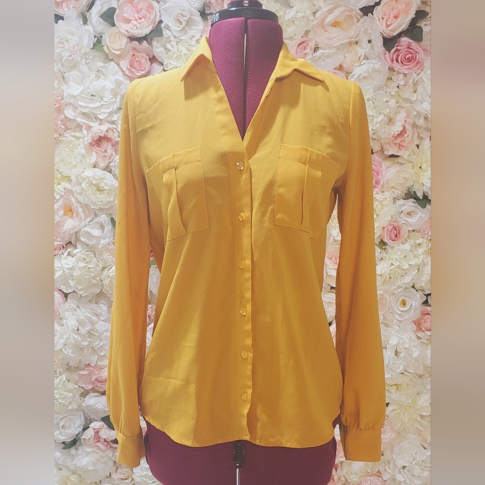 Yellow button down blouse | Long Sleeve | Brand: Mine | Size: Small